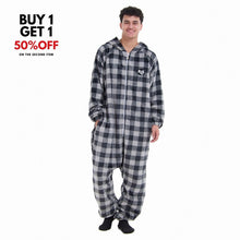 Load image into Gallery viewer, Snuggs Blanket Onesie Grey Checkered