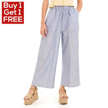Load image into Gallery viewer, Women summer wide leg pants Petroleum stripes