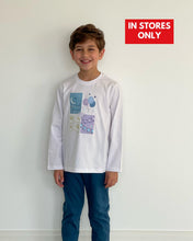 Load image into Gallery viewer, Boys summer Eid pajama set White t-shirt + Petroleum Pants