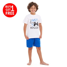 Load image into Gallery viewer, Boys summer pajama set Video games t-shirt +Blue shorts