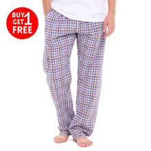 Load image into Gallery viewer, Men summer Black x Dark purple Checkered pants