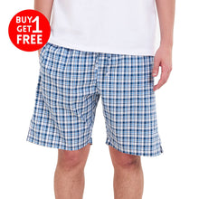 Load image into Gallery viewer, Men summer Petroleum x White Checkered shorts