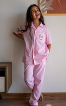Load image into Gallery viewer, Girls Eid Pj Set Rose Buttoned shirt + Pants