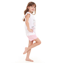 Load image into Gallery viewer, Girls summer pajama set Unicorn t-shirt + Pink shorts