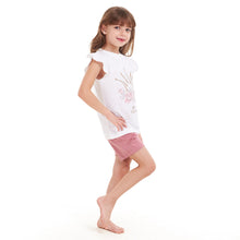 Load image into Gallery viewer, Girls summer pajama set Princess Crown t-shirt + Pink shorts