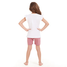 Load image into Gallery viewer, Girls summer pajama set Princess Crown t-shirt + Pink shorts