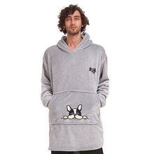 Load image into Gallery viewer, Snuggs Blanket Hoodie Light grey Dog Pocket
