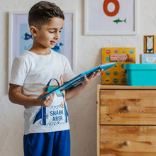 Load image into Gallery viewer, Boys summer pajama set Shark t-shirt + Blue shorts
