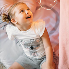 Load image into Gallery viewer, Girls summer pajama set koala t-shirt + Grey shorts
