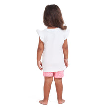 Load image into Gallery viewer, Girls summer pajama set Best friend t-shirt + Pink dotted shorts