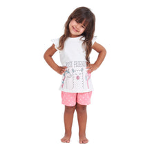 Load image into Gallery viewer, Girls summer pajama set Best friend t-shirt + Pink dotted shorts