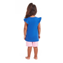 Load image into Gallery viewer, Girls summer pajama set Cool girl t-shirt + Rose shorts