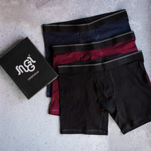 Load image into Gallery viewer, 3 pack men boxer solid shorts lycra