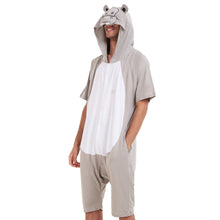 Load image into Gallery viewer, Snuggs Summer Onesie Short Hippo