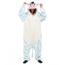 Load image into Gallery viewer, Snuggs Blanket Animal Onesie Light blue Cow