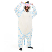 Load image into Gallery viewer, Snuggs Blanket Animal Onesie Light blue Cow