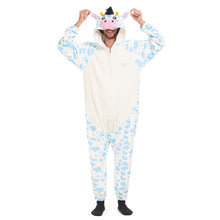 Load image into Gallery viewer, Snuggs Blanket Animal Onesie Light blue Cow