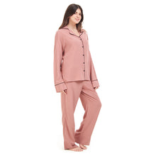 Load image into Gallery viewer, Women summer pajama set Cashmere buttoned shirt + Pants