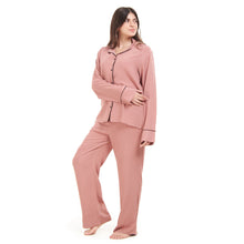 Load image into Gallery viewer, Women summer pajama set Cashmere buttoned shirt + Pants
