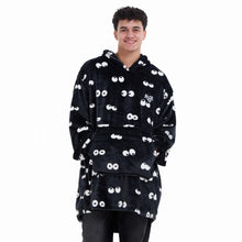 Load image into Gallery viewer, Snuggs Blanket Hoodie Black Eyes