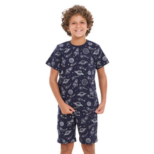Load image into Gallery viewer, Boys summer pajama set Space t-shirt + shorts