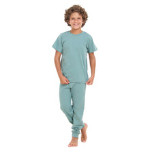 Load image into Gallery viewer, Boys summer pajama set Stone Blue t-shirt + Pants