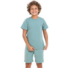 Load image into Gallery viewer, Boys summer pajama set Stone Blue t-shirt + shorts