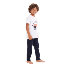 Load image into Gallery viewer, Boys summer pajama set Car t-shirt +Dark blue pants