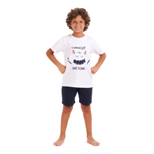 Load image into Gallery viewer, Boys summer pajama set Monster t-shirt +Dark blue shorts