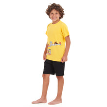 Load image into Gallery viewer, Boys summer pajama set Formula Bears t-shirt +Black shorts