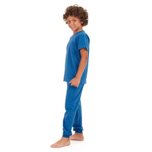 Load image into Gallery viewer, Boys summer pajama set Indigo t-shirt + Pants