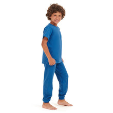Load image into Gallery viewer, Boys summer pajama set Indigo t-shirt + Pants