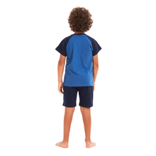 Load image into Gallery viewer, Boys summer pajama set Crocodile t-shirt +Dark blue shorts