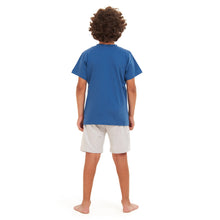 Load image into Gallery viewer, Boys summer pajama set Racing Cars t-shirt + Grey shorts