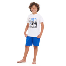 Load image into Gallery viewer, Boys summer pajama set Video games t-shirt +Blue shorts