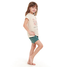 Load image into Gallery viewer, Girls summer pajama set Butterfly t-shirt + Green Army shorts