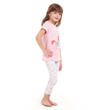 Load image into Gallery viewer, Girls summer pajama set Magical Unicorn t-shirt + White leggings