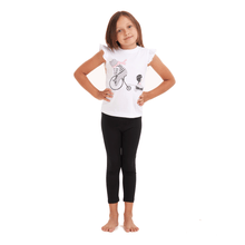 Load image into Gallery viewer, Girls summer pajama set Bear t-shirt + Black leggings