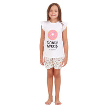 Load image into Gallery viewer, Girls summer pajama set Donut t-shirt + shorts