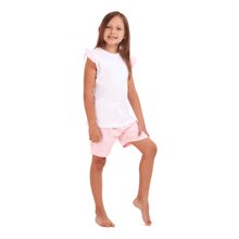 Load image into Gallery viewer, Girls summer pajama set Pink fairy t-shirt + Pink shorts