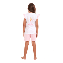 Load image into Gallery viewer, Girls summer pajama set Pink fairy t-shirt + Pink shorts