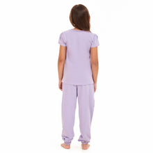 Load image into Gallery viewer, Girls summer pajama set Purple t-shirt + Pants