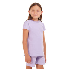 Load image into Gallery viewer, Girls summer pajama set Purple t-shirt +shorts
