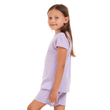 Load image into Gallery viewer, Girls summer pajama set Purple t-shirt +shorts
