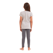 Load image into Gallery viewer, Girls summer pajama set Seal t-shirt + Dark grey leggings