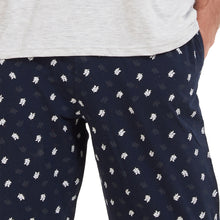 Load image into Gallery viewer, Men summer pajama set Light Grey T-shirt + Black Leaves pants