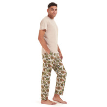 Load image into Gallery viewer, Men summer pajama set Beige t-shirt +Havane leaves Pants