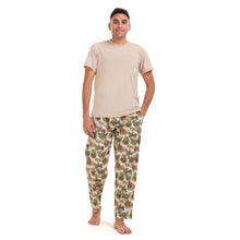 Load image into Gallery viewer, Men summer pajama set Beige t-shirt +Havane leaves Pants