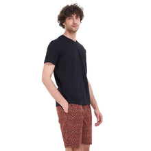 Load image into Gallery viewer, Men summer pajama set Black T-shirt + Havan tribal short