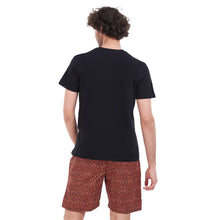 Load image into Gallery viewer, Men summer pajama set Black T-shirt + Havan tribal short